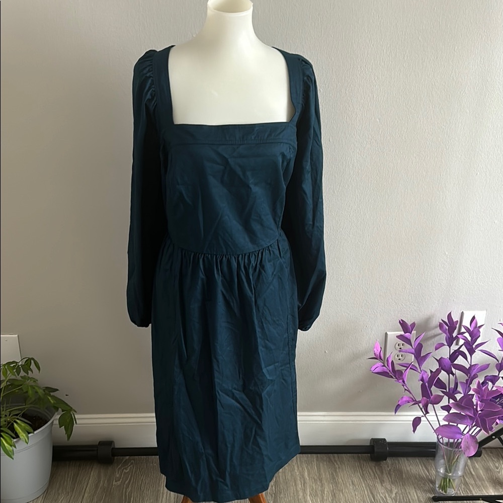 Ava & Viv Blue Pleated Sundress with Bishop Sleeves - Picture 4 of 6